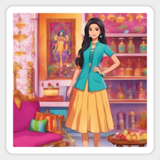 India and synthwave Sticker